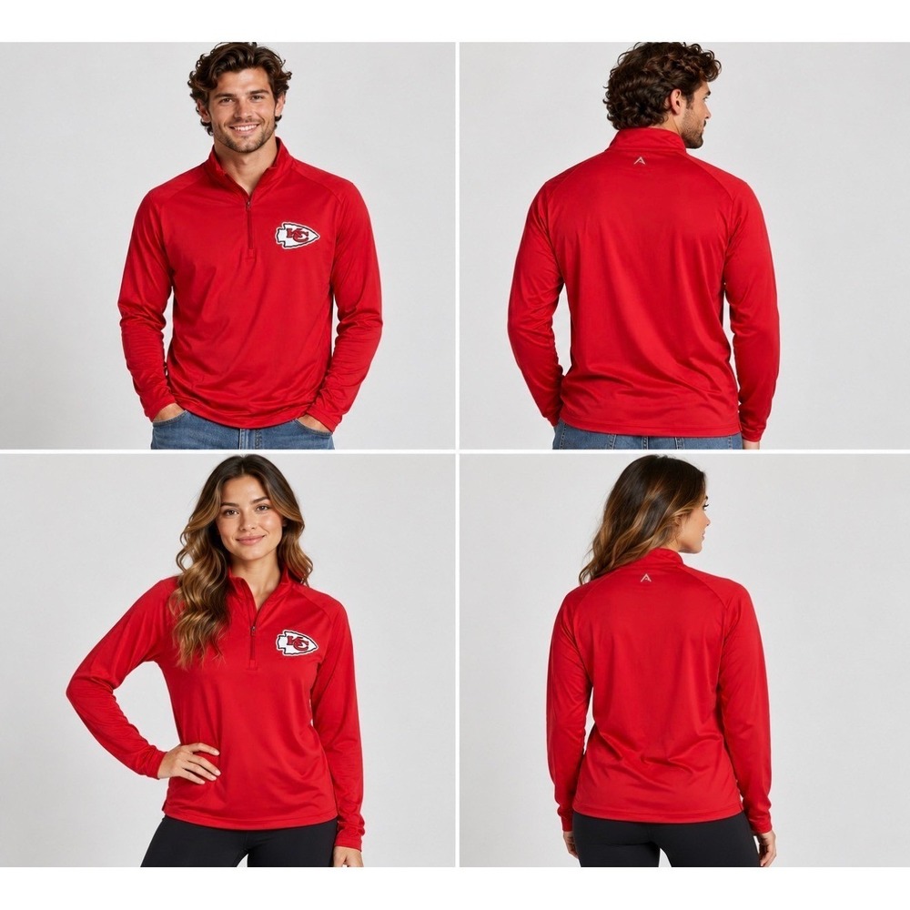Antigua Kansas City Chiefs Womens XXL Quarter Zip Pullover Red NFL 104682